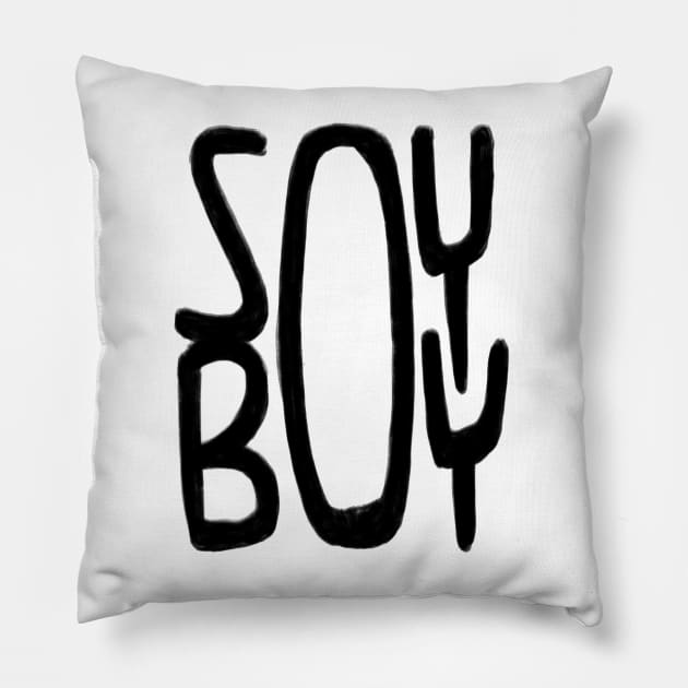 soy boy Pillow by badlydrawnbabe