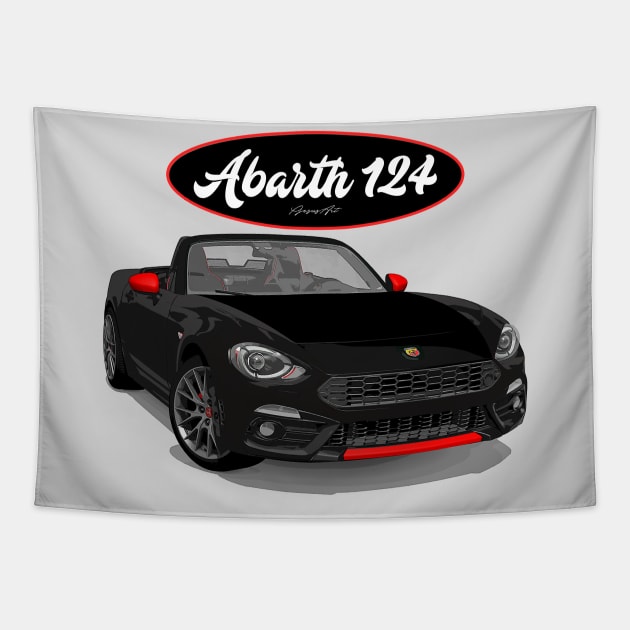 ABARTH 124 NERO Tapestry by PjesusArt