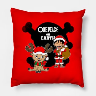 Peace On Earth Funny Cute Pirate Anime Christmas Santa Claus Pillow