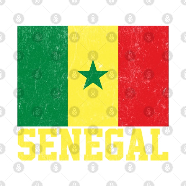 Senegal // Vintage-Style Flag Design by DankFutura