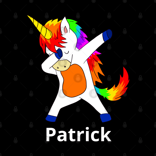 Patrick First Name Personalized Dabbing Unicorn by chuhe86