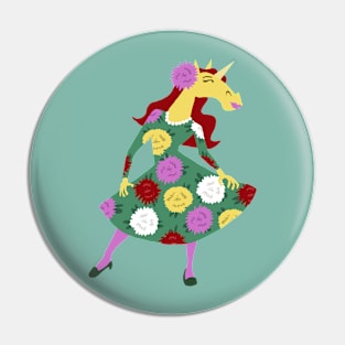 Chrysanthemum Unicorn Pin