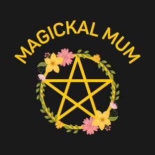 Magickal Mum Midsummer Floral Pentacle Cheeky Witch® T-Shirt