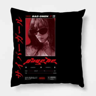 Vaporwave Girl Psyche Citypop Design Pillow