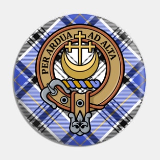 Clan Hannay Crest over Tartan Pin