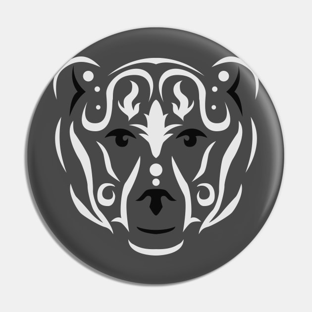 Polar bear face Pin by ingotr