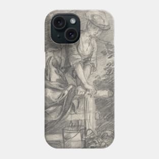 A Milkmaid Climbing a Stile by Thomas Gainsborough Phone Case