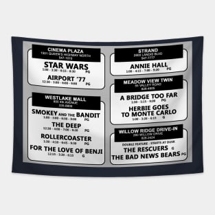 1977 Movie Showtimes Tapestry