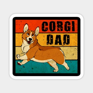 Corgi Dad Vintage Owner Pet Welsh Corgi Father Magnet