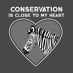 Zebra Conservation Heart T-Shirt