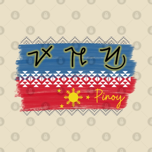 Surat Hanunuo word 'Pinoy' (Filipino) by Pirma Pinas