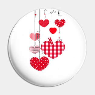 hanging retro red hearts Pin