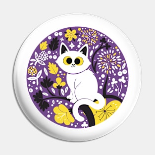 Non Binary Pride Cat Pin