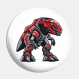 Red T-rex zord Illustration for esport logo and icon Pin