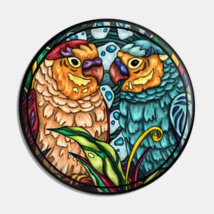 Cute lovebirds couple, romantic birds art Pin