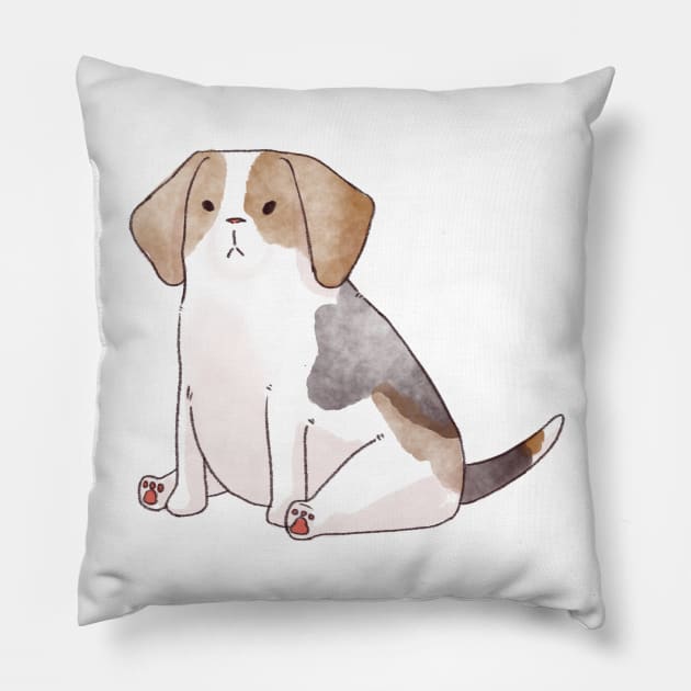 Cute beagle puppy Pillow by Ashmekai