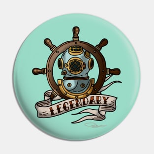 Retro Diver Tattoo Art Pin