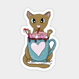 Hot chocolate cat Magnet