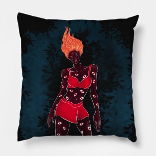 Creepy girl spooky dark macabre Pillow