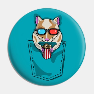 Hamster in My Pocket: Movie Night Delight Pin