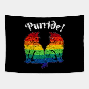 Purride Cool Rainbow Cats Design Tapestry