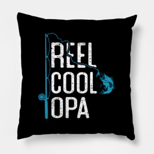 Reel Opa Fishing Fathers Day For Fisher Opa Pillow