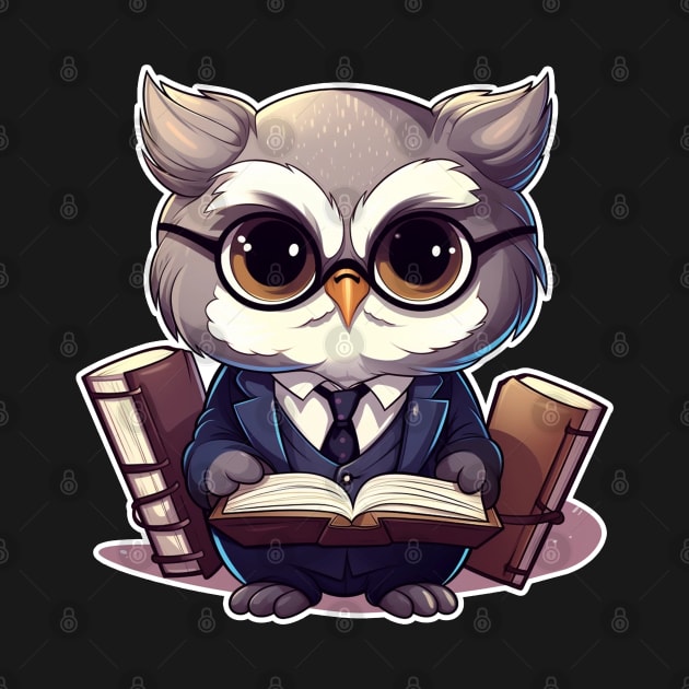 Owl is a lawyer reading a book by Hsbetweenus