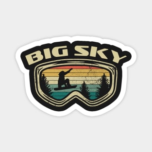 Snowboard Big Sky Montana Goggles Big Air Snow Magnet