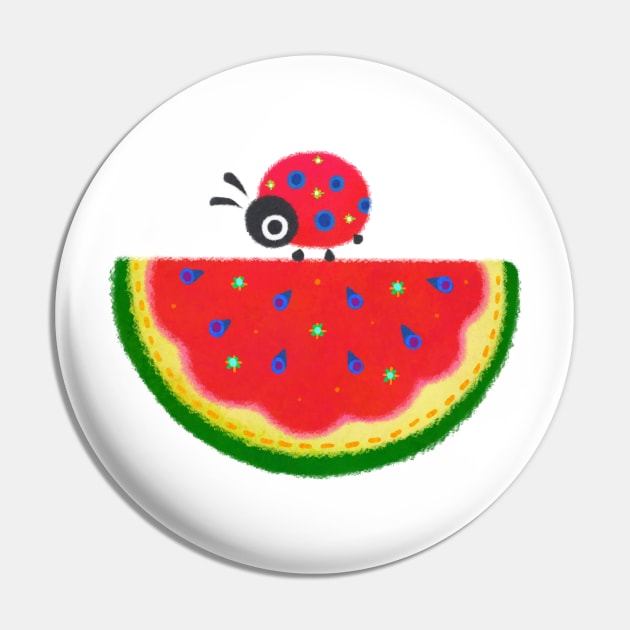 watermelon and ladybug Pin by pikaole