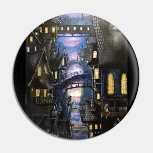 Medieval Water City Pin