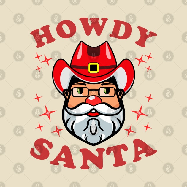 Santa Claus Cowboy Hat Red Christmas Xmas by JaussZ