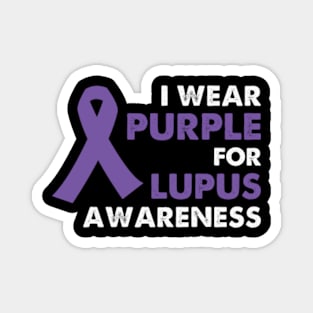 Crush Lupus Awareness Purple Ribbon Magnet