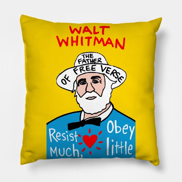 Walt Whitman Pillow by krusefolkart