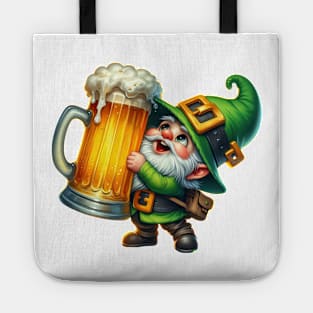 St Patricks Day Gnome Drinking Beer Tote