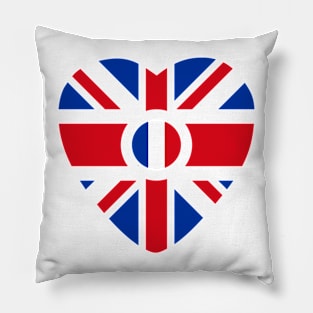 British French Multinational Patriot Flag Series (Heart) Pillow