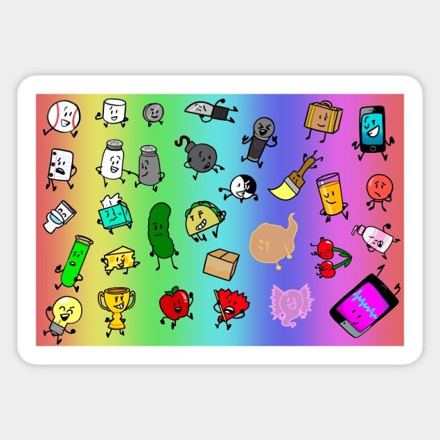 BFDI Inanimate Insanity All Characters (Rainbow) Poster for Sale by  MsBonnie