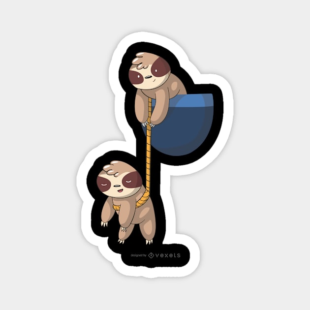 two cute Sloths Breast Pocket Magnet by Bestseller