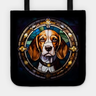 Beagle Stained Glass Circle Tote