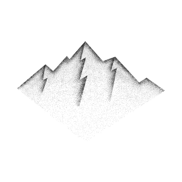 Mountains pointillism art by JDP Designs