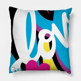 CMYK Love Graffiti for Valentine's Day Pillow