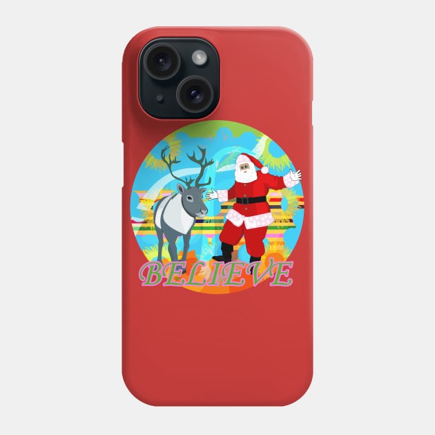 Santa Claus and Reindeer Phone Case by momomoma