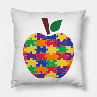 Puzzle Apple Autism Awareness Gift for Birthday, Mother's Day, Thanksgiving, Christmas Pillow