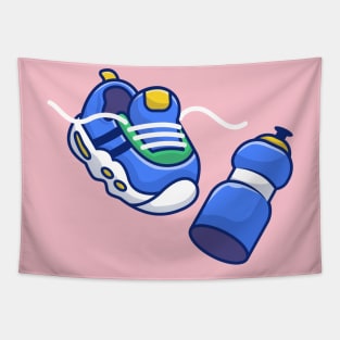 Running Sneaker And Mineral Bottle Water Tapestry