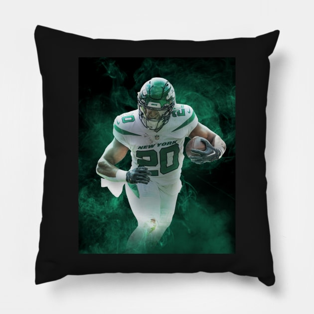 Breece Hall New York Sports Art Pillow by JRoseGraphics