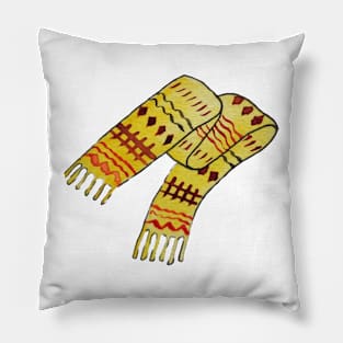 Red Comfy Scarf Watercolor Seamless Pattern Pillow