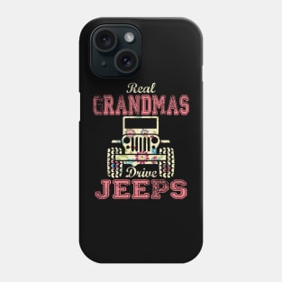 Real Grandmas Drive Jeeps Cute Flower Jeep Floral Jeeps Women/Kid Jeep Lover Jeep Girl Phone Case