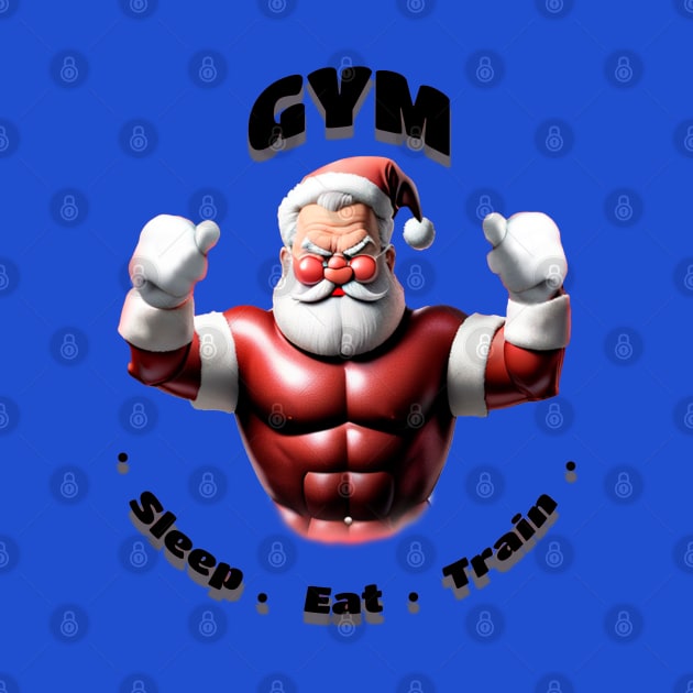 Santa Claus training in the gym by Quasars Moon