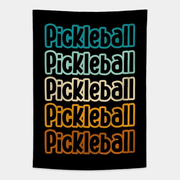 Retro Vintage Pickleball Tapestry by Batrisyiaraniafitri