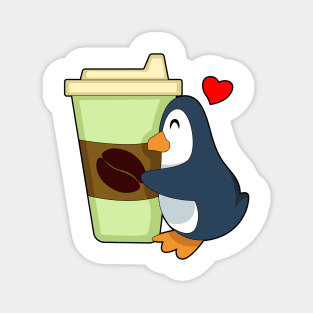 Penguin Coffee to go Magnet