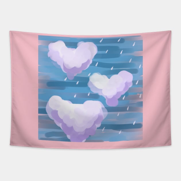 Rain lover heart Tapestry by Ganna_Panna